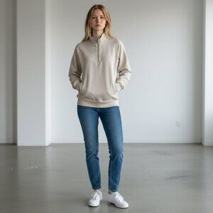 1/4 Zip Athletic Knit Pullover Sweatshirt